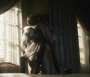 In Secret scene where man with long hair makes it with Elizabeth Olsen and she cums (2013)